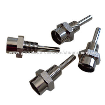 Pozzetto termometrico in ottone lavorato a CNC, lavorazione CNC, parti meccaniche