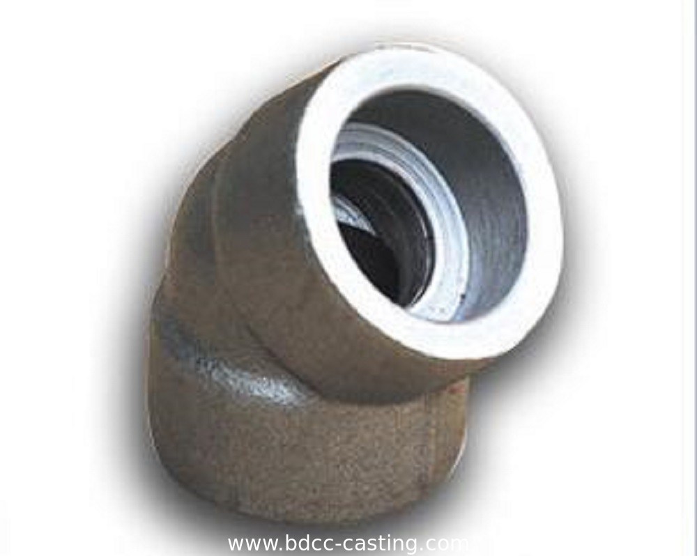 Gomito forgiato in acciaio al carbonio a 45 gradi, Raccordi per tubi in acciaio al carbonio forgiato ad alta pressione, Raccordo in acciaio al carbonio personalizzato